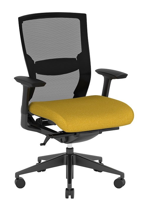 Performance Konfurb Propel Mustard/Black Frame Ergonomic Mesh Back Chair 