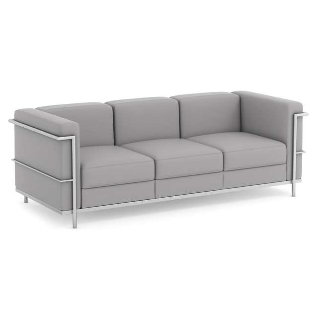 Office Source Madison Sofa Light Gray w/Chrome Frame  OSRL3026PGR