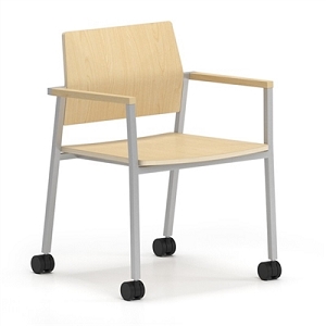 Lesro Avon Guest Chair - Laminate Seat - Laminate Back w/Casters AV1151C
