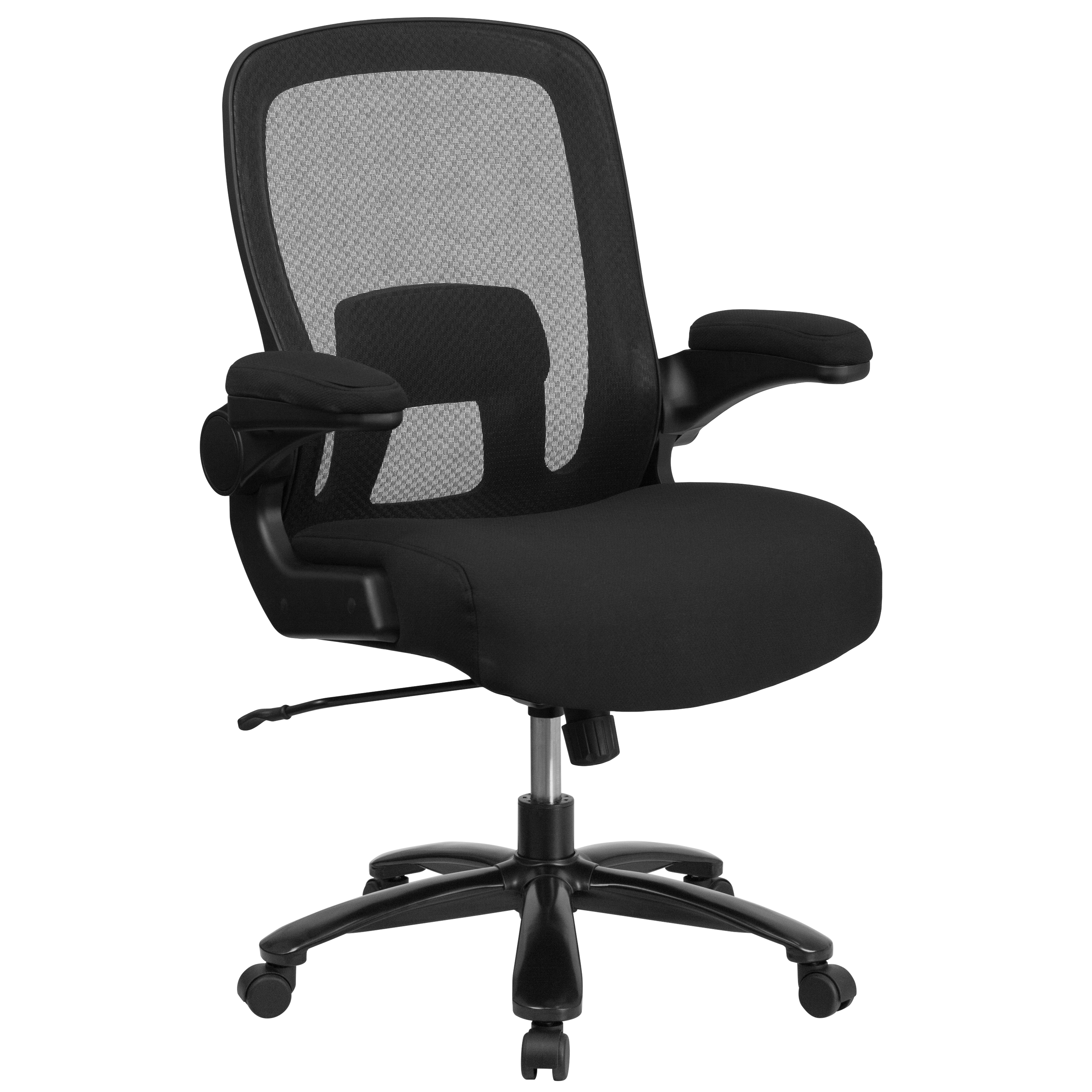 Flash Big & Tall Office Chair | Black Mesh Executive Swivel Office Chair with Lumbar and Back Support and Wheels - BT-20180-GG
