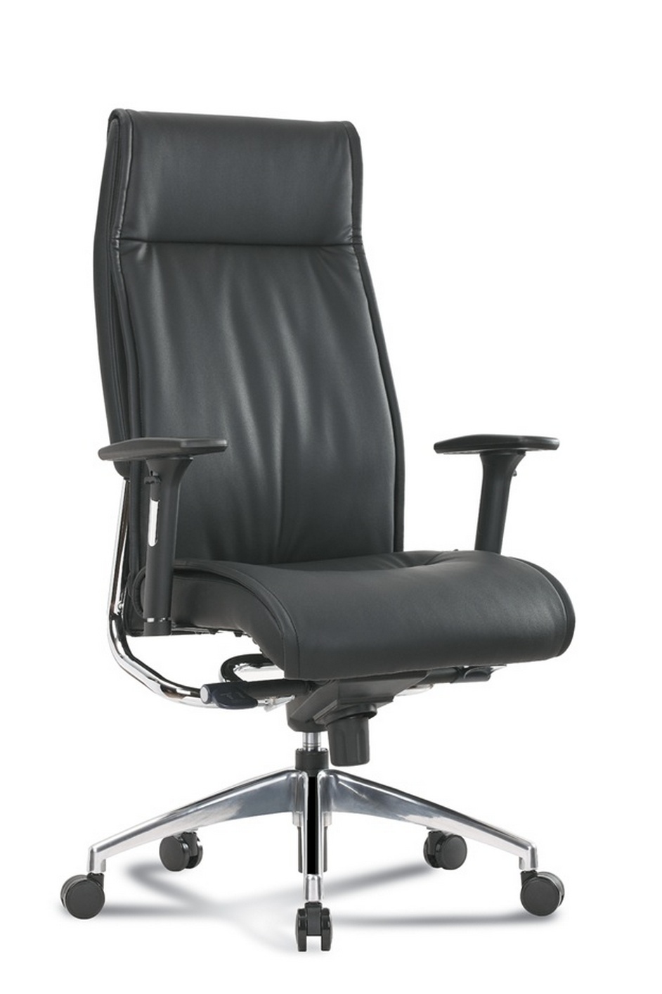 Corp Design Alto Black Leather High Back Chair w/Adjustable Arms  