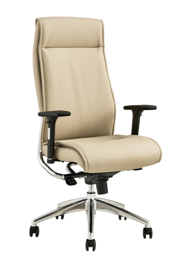 Corp Design Alto Sand Leather High Back Chair w/Adjustable Arms   