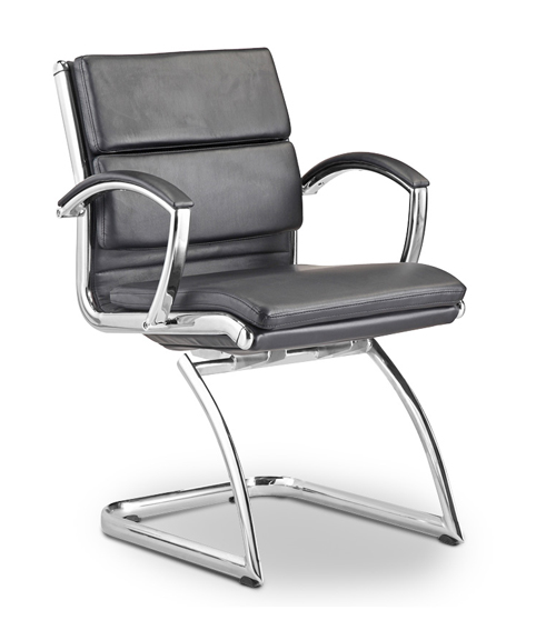 Corp Design Livello Black Leather Guest Chair   