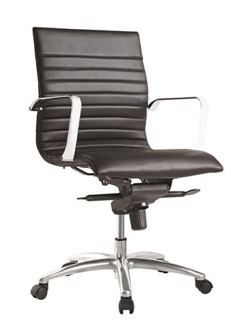 Corp Design Zetti Black Leather Executive Mid Back Chair   