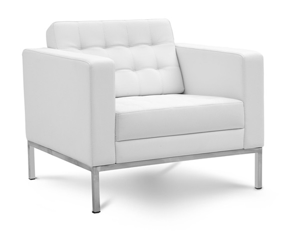 Corp Design Leather Piazza Lounge Chair - White 