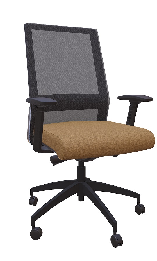 Wyatt Freeride Mid-Back Grey Mesh Back Ergo Task Chair