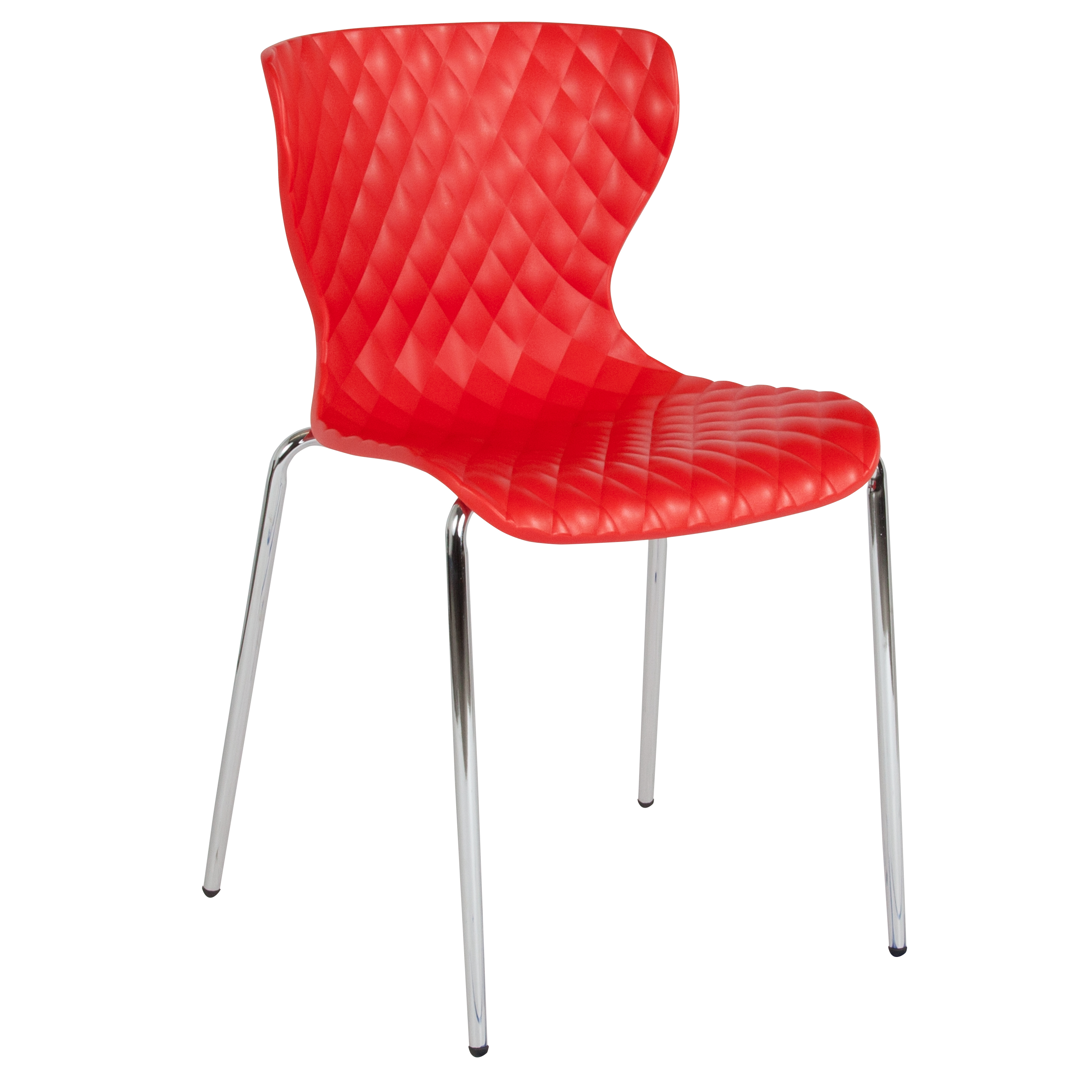 Flash Lowell Contemporary Design Red Plastic Stack Chair - LF-7-07C-RED-GG 