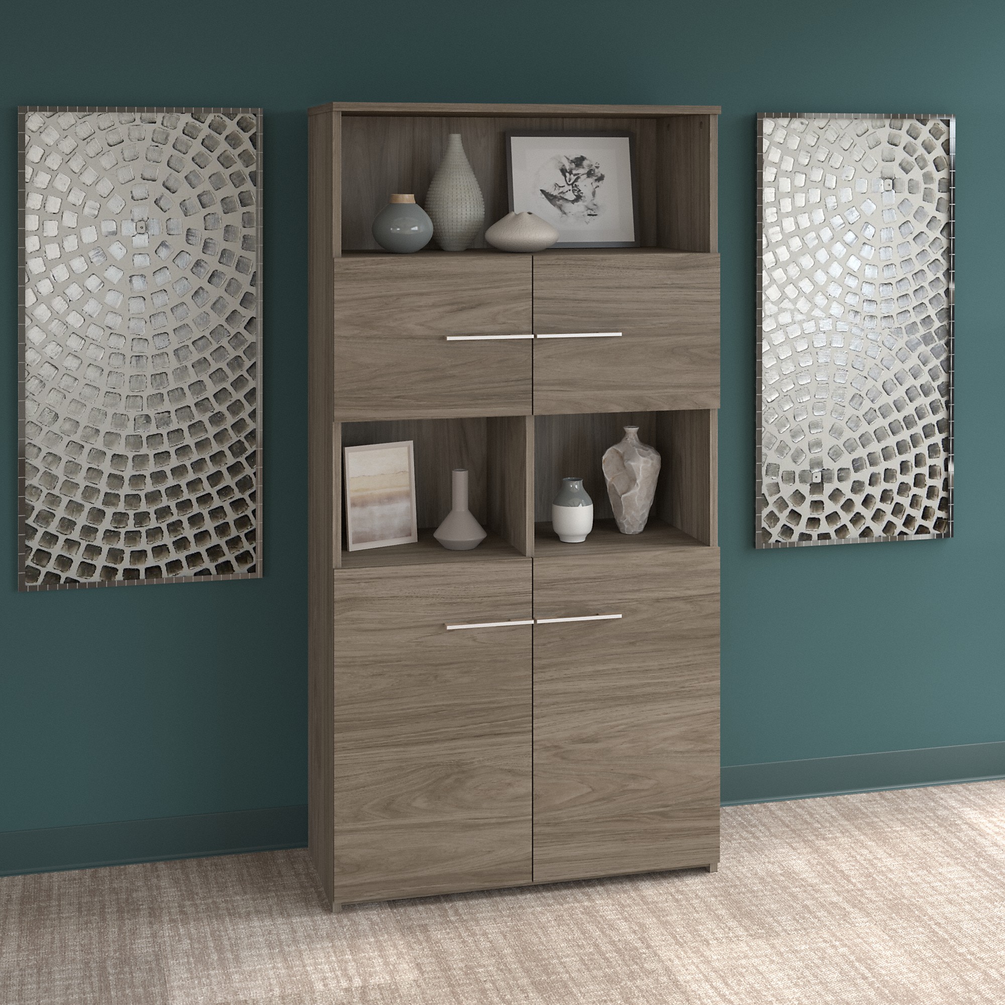 BBFurniture Office 500 5 Shelf Bookcase with Doors