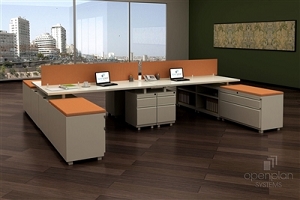 Open Plan Signature Series 6' x 6' 4 Pack - Freestanding Stations TYPICAL 1