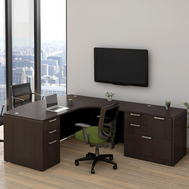Office Source Modern Desk Typical L-Shaped Layout OS112