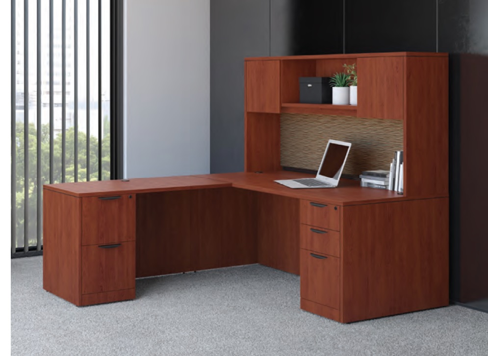 Office Source Modern Desk Typical L-Shaped Layout OSTYP86