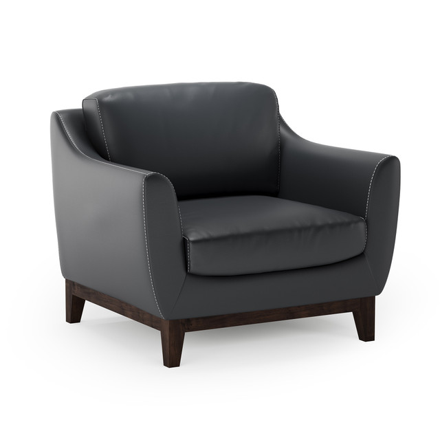 Office Source Harper Club Chair in Black Faux Leather