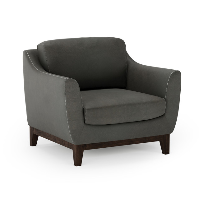 Office Source Harper Club Chair in Smoke Faux Leather