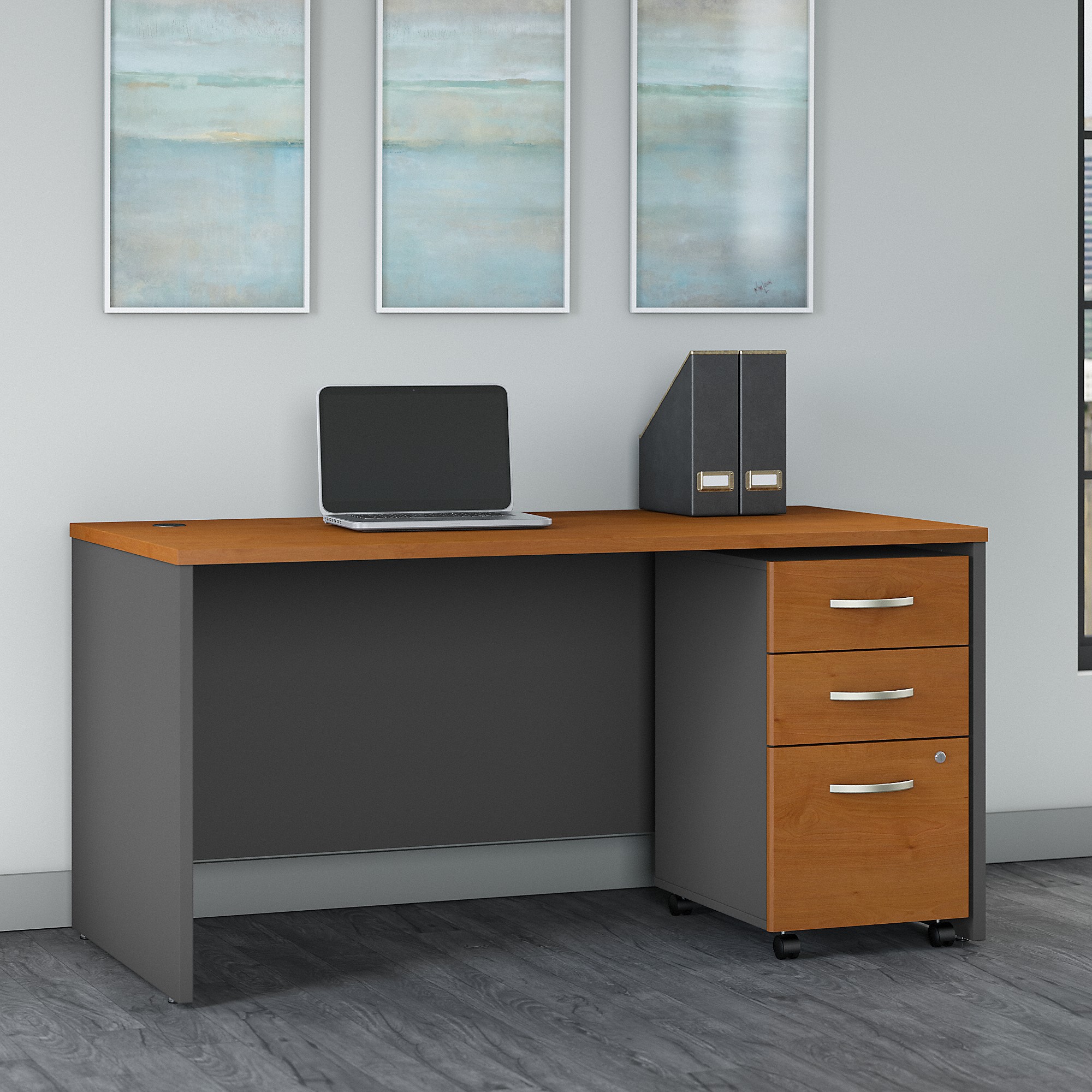 BBF Series C 60W x 30D Office Desk with 3 Drawer Mobile File Cabinet