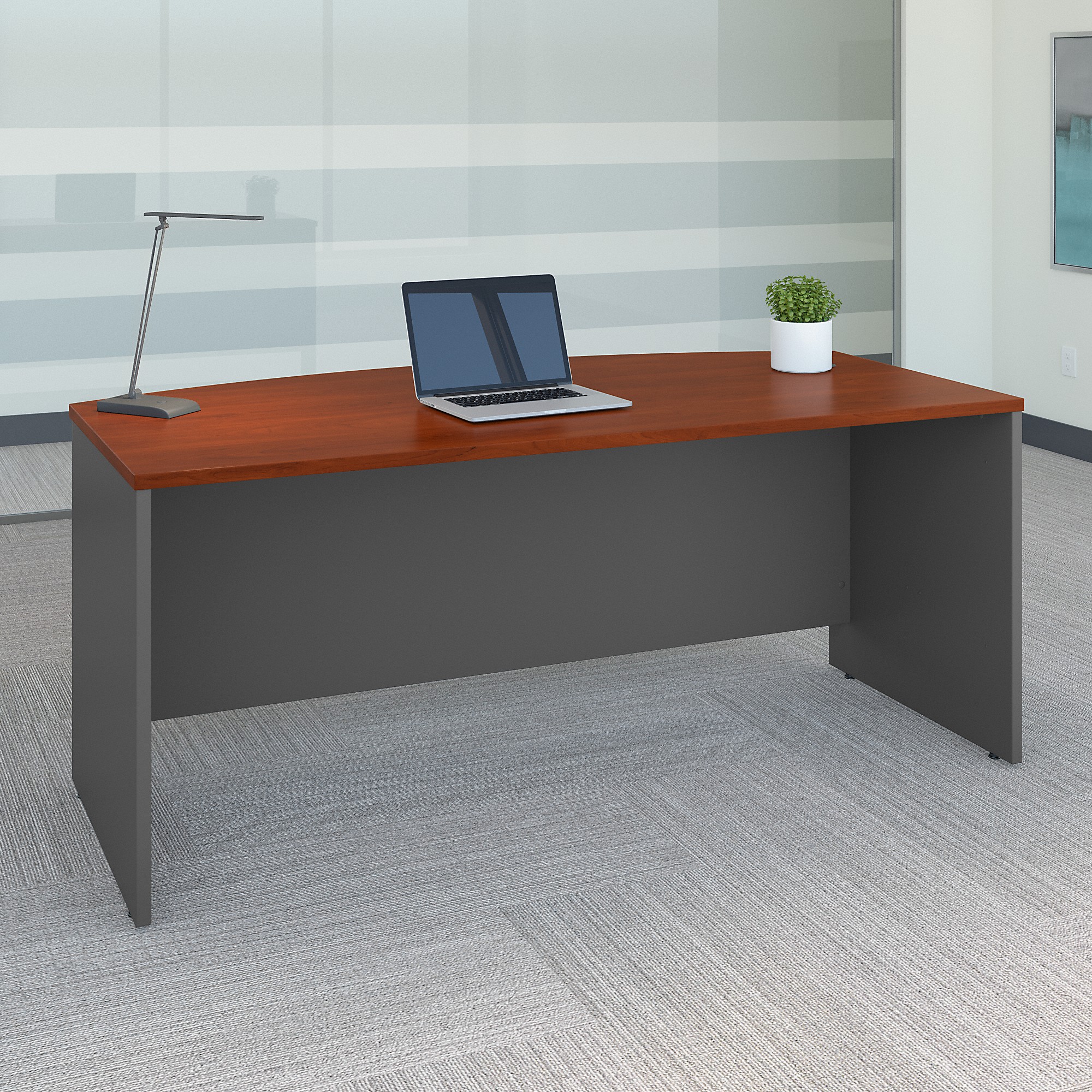 BBF Series C 72W x 36D Bow Front Desk