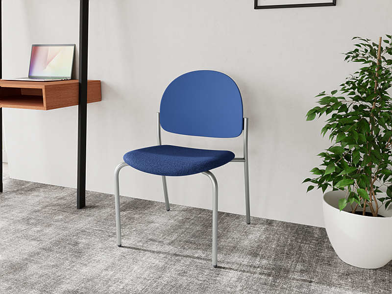 Lesro Chat Poly Back Upholstered Seat Armless Guest Chair CX1142