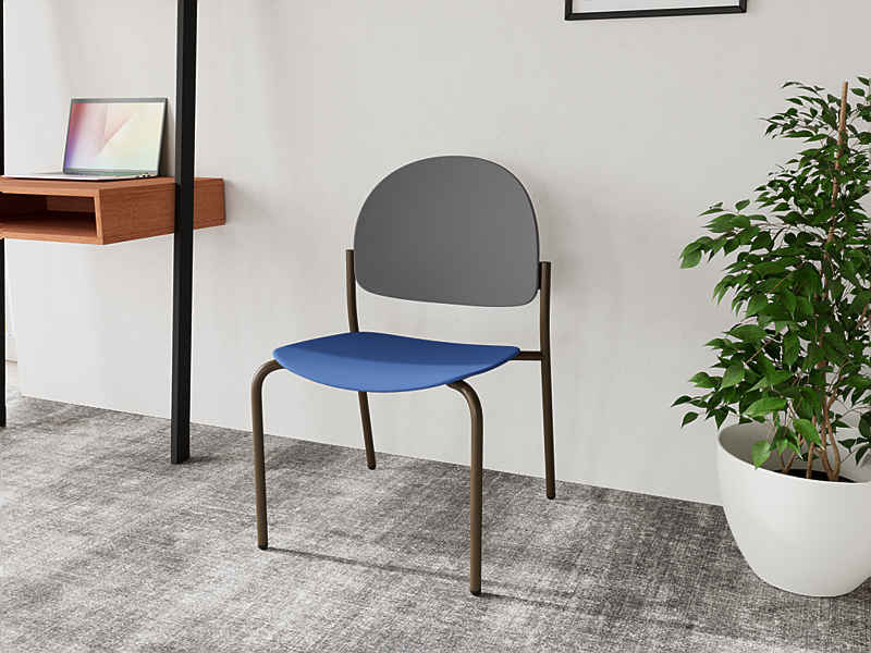 Lesro Chat Poly Back Poly Seat Armless Guest Chair CX1152